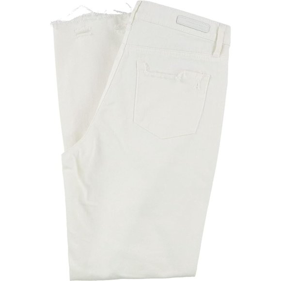 Articles of Society Jeans Rene High Rise Straight Leg Taper White Distressed 28” - Picture 3 of 12